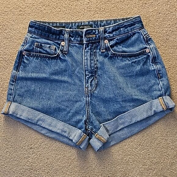 Wild Fable Highest Rise Denim Mom Shorts Medium Wash 00 24R - Picture 1 of 7